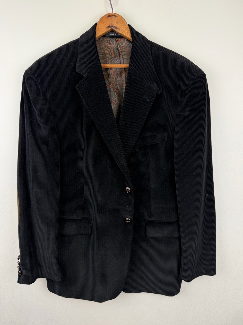 Lauren Ralph Lauren Corduroy Blazer 42S Elbow Patches Paisley Old Money